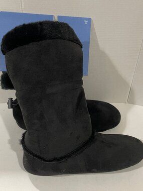 NIP Simply Vera Wang Black Bootie Slippers Sz M (6.5, 7 or 7.5 US) Sliipper Boot